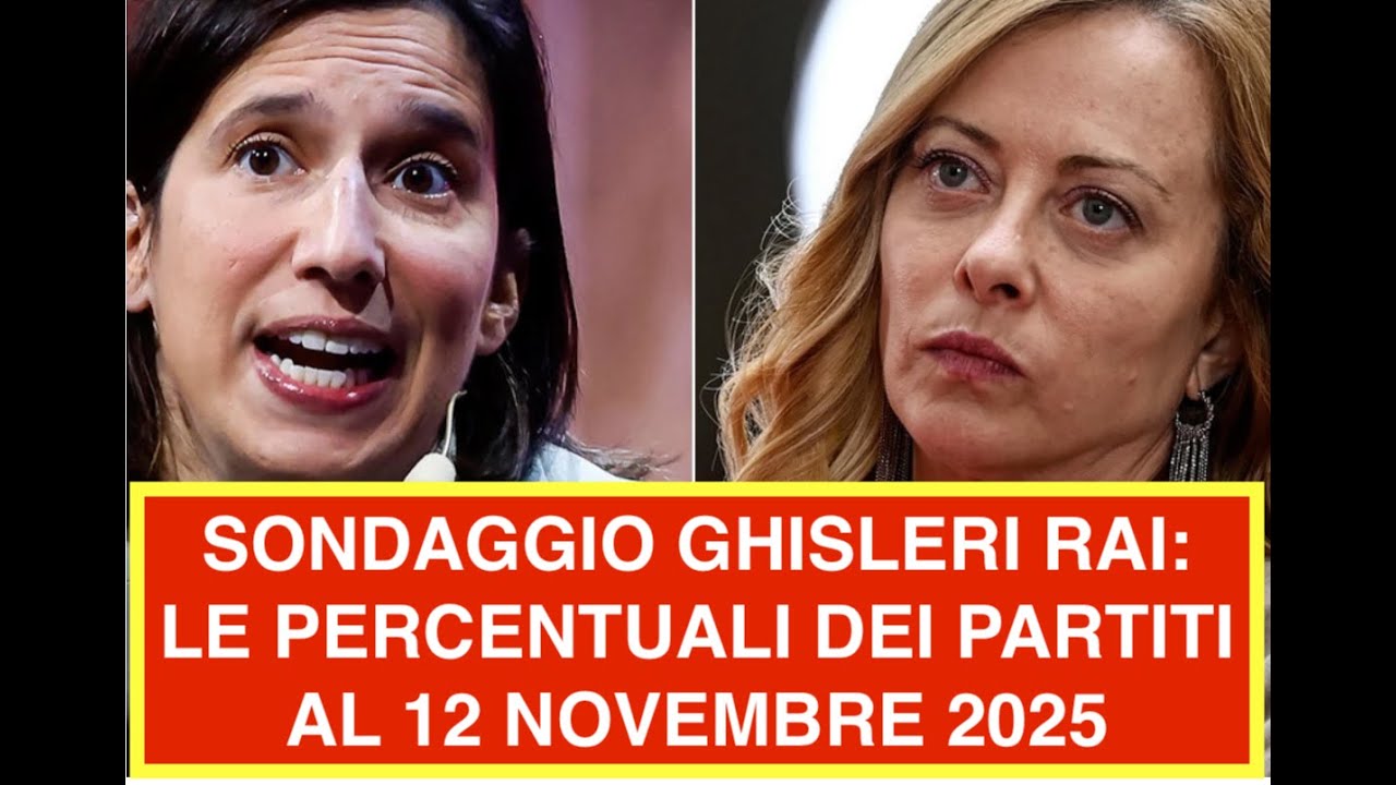 SONDAGGIO GHISLERI RAI: LE PERCENTUALI DEI PARTITI AL 12 NOVEMBRE 2025