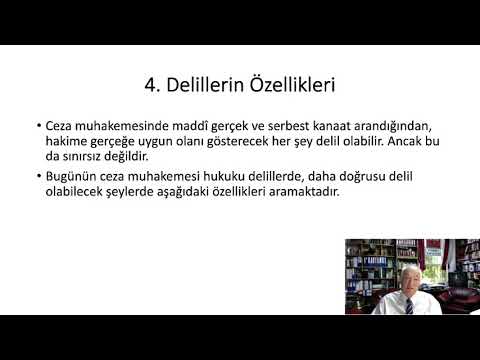 § 21 Deliller - Yenisey Ceza Muhakemesi Hukuku Dersleri Ağustos 2020