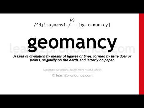 geomancy pronunciation and definition