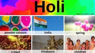 Holi! Happy Holi!Holi Vocabulary#holi #celebration #festival #india #trending #trend #viral #short