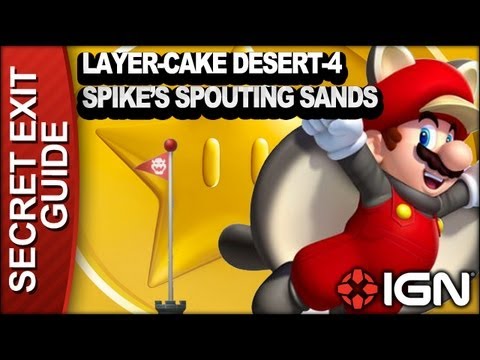 New Super Mario Bros. U Secret Exit Walkthrough - Layer-Cake Desert-4: Spike's Spouting Sands