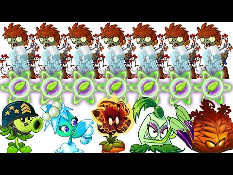 PVZ 2 Plants With 5 Plant Food VS Frozen Chicken Wrangler Zombie Who Will Win?