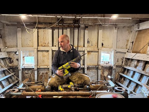 EP 222 Cutting Into Our Rotten Transom - Boat Building Tasks!