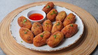 The Best Chicken Appetizer | Chicken Croquettes Recipe | Cheesy Chicken Croquettes Recipe | Toasted