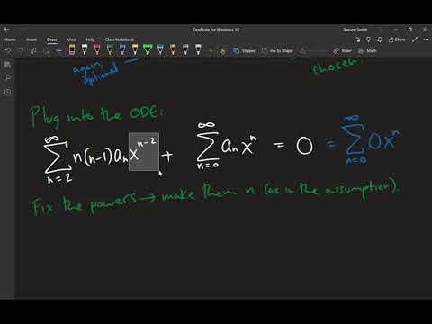 Math 391 1XC Lecture 15 - Series Solutions of linear ODEs near Ordinary Points