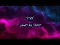 Styx - "Never Say Never" HQ/With Onscreen Lyrics!