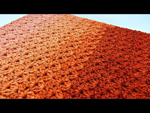 How To Crochet An EASY Stitch For Blankets and Scarfs -  Cluster V Stitch