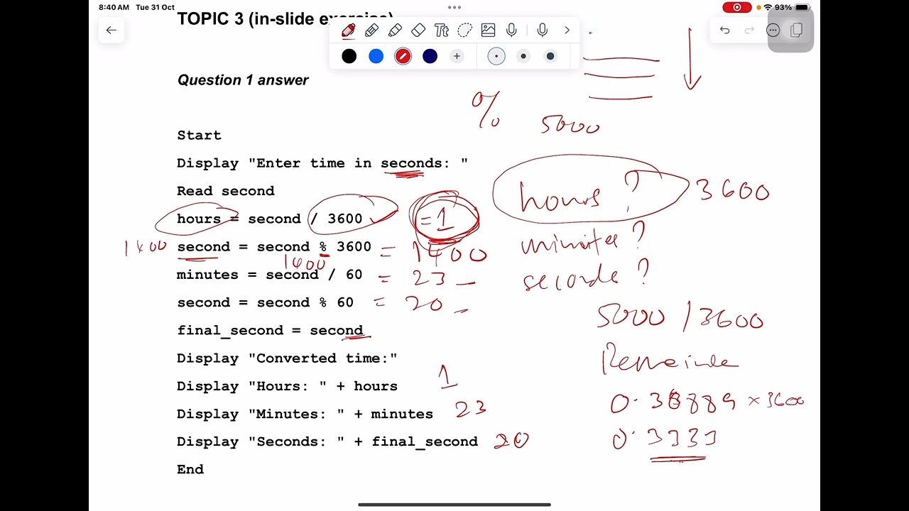 CSC121: Topic 3 exercise explaination