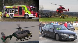 Zugunglück Bad Aibling - Einsatzfahrten und Hubschrauber