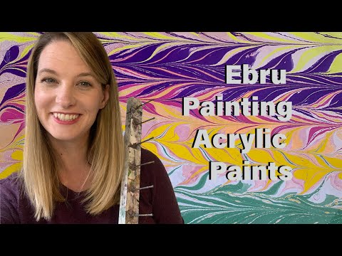 Ebru Painting with Acrylic Paints, Enjoy this Soothing Painting Video Tutorial, Visual ASMR