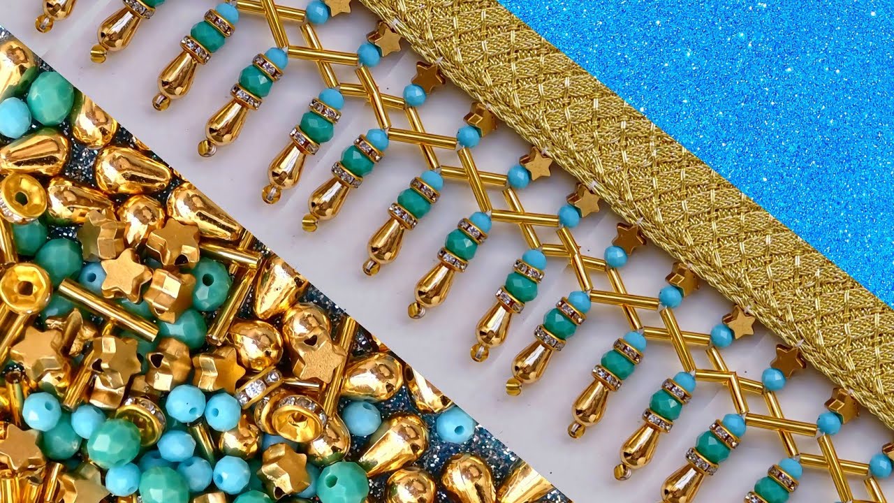 Stylish and formal embroidery training# DIY⚘️🩵⚘️