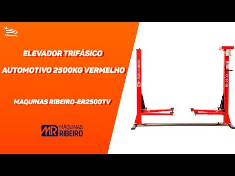 Elevador Automotivo 2500Kg Vermelho Trifásico ER2500 - Video