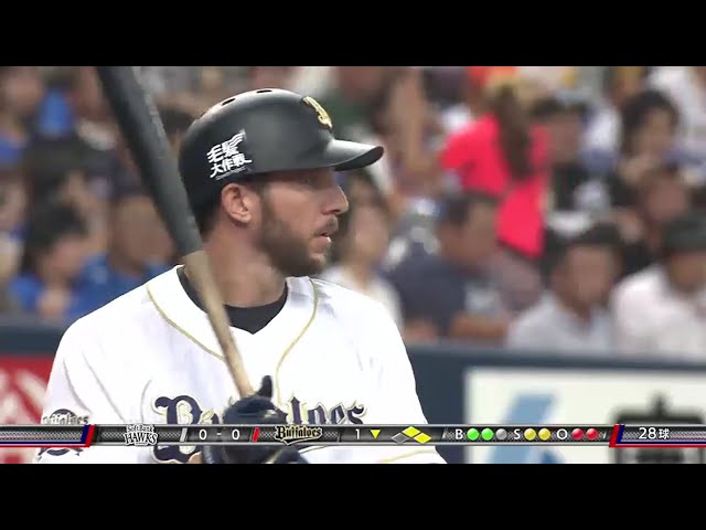 【1回裏】バファローズ・モレル 6試合連続安打!! 2点タイムリー2ベースで先制!! 2016/8/10 Bs-H