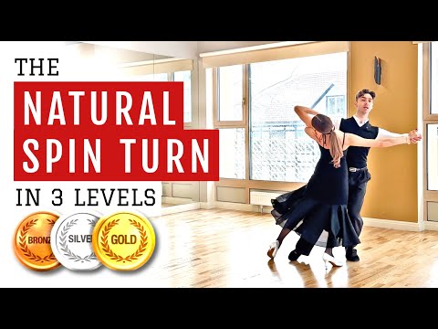 The Natural Spin Turn in 3 Levels 🥉🥈🥇 Slow Waltz - Ballroom Lesson