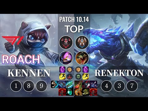 T1 Roach Kennen vs Renekton Top - KR Patch 10.14