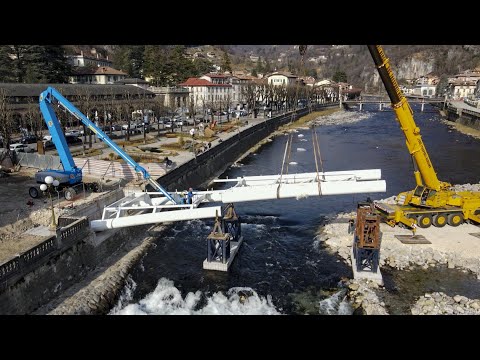 San Pellegrino, si posa il ponte pedonale