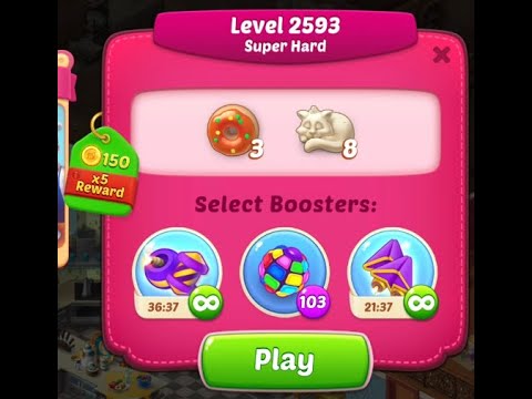 Level 2593 Super Hard in 18 Moves | Homescapes