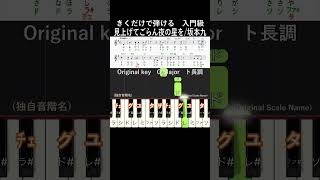 初級#見上げてごらん夜の星を 原曲キー#きくだけで弾ける#坂本九#shorts#音感トレーニング#メロディ音名唱#piano#ピアノ初心者#簡単ピアノ#聴いて覚える楽譜#歌って覚える楽譜#いずみたく