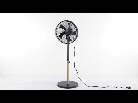 Vídeo de Falcon Ventilador de Pie Oscilante Negro y Haya Fabrilamp
