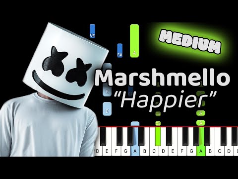 Happier Marshmello ft. Bastille Piano Tutorial Synthesia