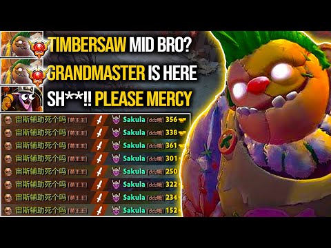 This Is How GRANDMASTER Pudge Deals With Timbersaw Mid | TRUE BUTCHER With 22Kills | Pudge Official