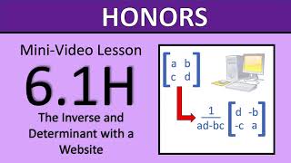 6.1H Finding Determinants and Inverse Matrices with Symbolab