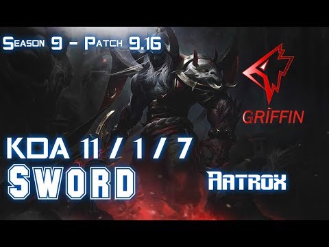 GRF Sword AATROX vs JAYCE Top - Patch 9.16 KR Ranked