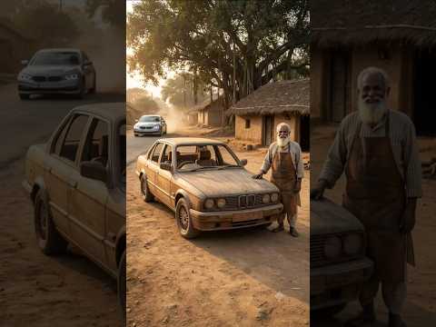 Old Man Builds Life Size Wooden BMW Car 🔥🪵 #shorts #viral