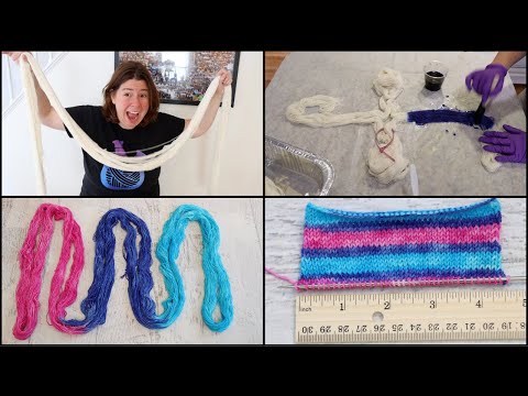Dyepot PS #65 - Dyeing Self Striping Yarn with Different Sized Stripes (4 Color DIY Self Striping!)