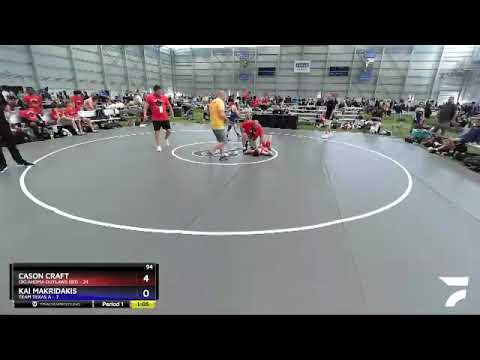 94 Lbs 4th Wrestleback (16 Team) - Cason Craft, Oklahoma Outlaws Red Vs Kai Makridakis, Team Texas