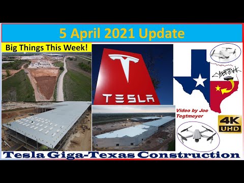 Tesla Gigafactory Texas 5 April 2021 Cyber Truck & Model Y Factory Construction Update (09:00AM)