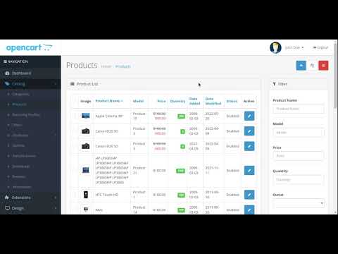 Product Sort By  Date Added and Date Modified admin: Opencart