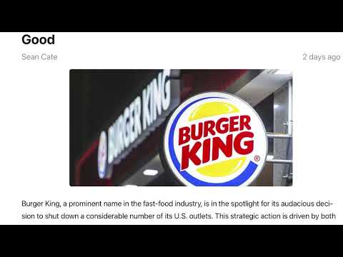  BURGER KING CLOSING 400 Locations😳 