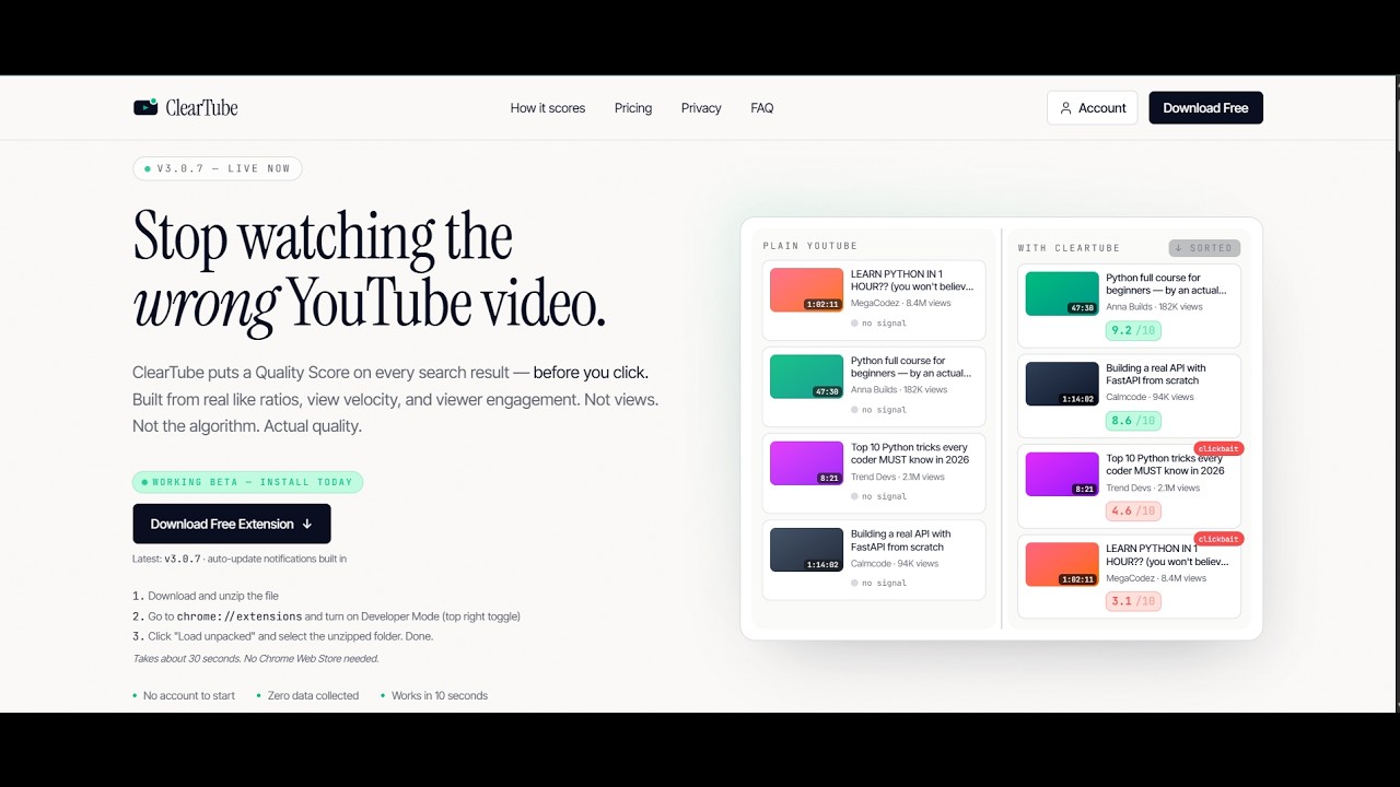 cleartube video preview