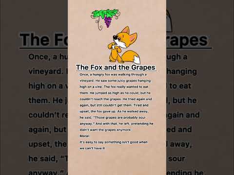 The fox and the grapes 🍇 || English moral story || English short story 💫