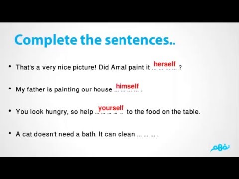 Grammar: Reflexive  pronouns - اللغة الإنجليزية - للصف الأول الإعدادي - الترم الثاني - نفهم