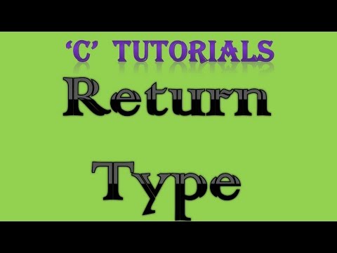 C programming Tutorial 3 Return type