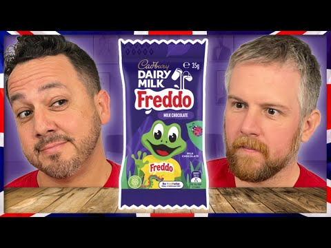 Americans Try BRITISH Cadbury Freddo & More FIRST TIME!