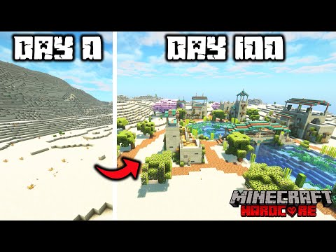 I Tried to Survive 100 Days in an INFINITE DESERT in Hardcore Minecraft!