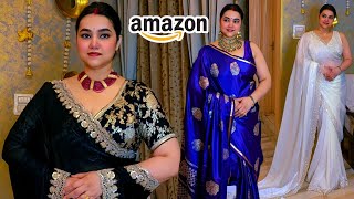 Beautiful Saree, Jewellery set & Earrings haul From Amazon @PoojaRikichoyal 