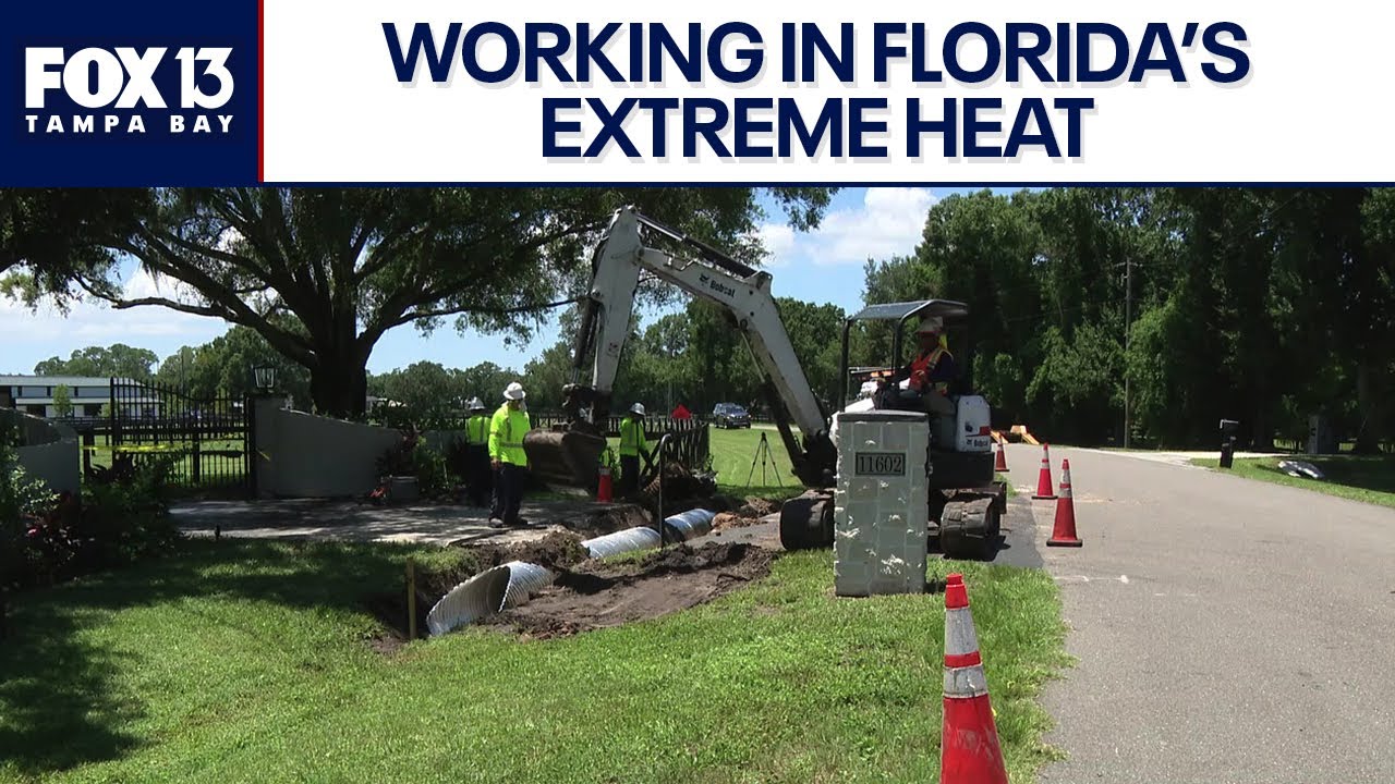 Outdoor crews working in Florida's extreme heat video thumbnail