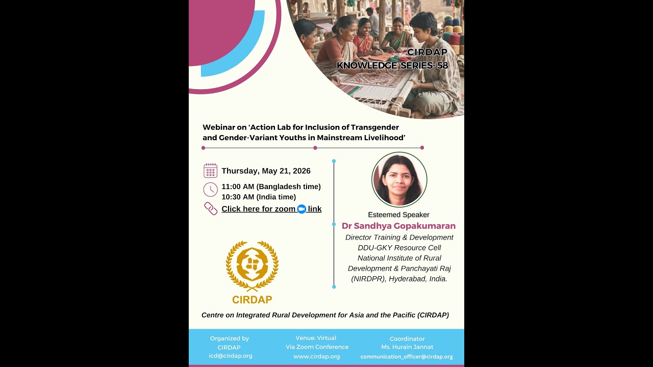 CIRDAP Knowledge Series 58: Action Lab for Inclusion of Transgender and Gender-Variant Youths
