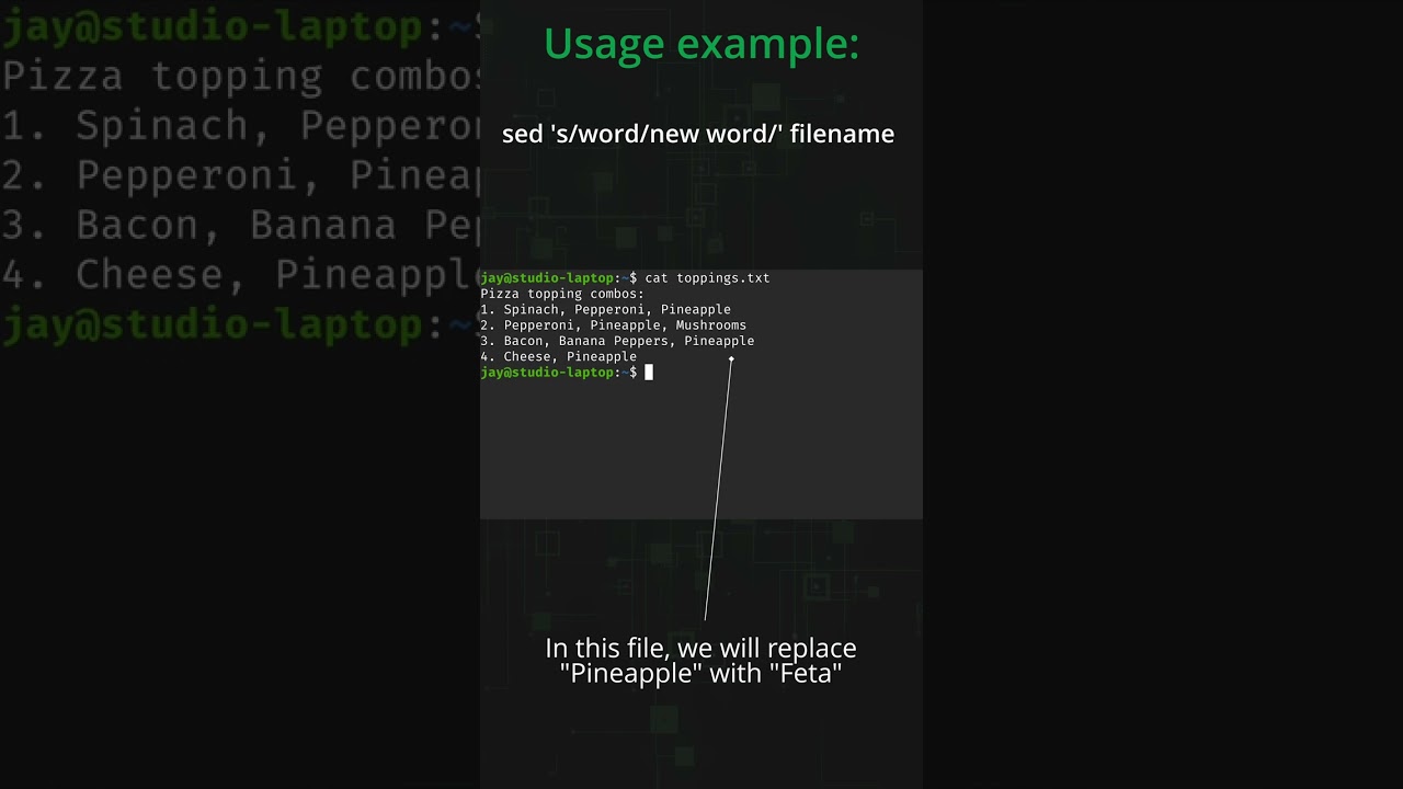 Linux Commands in 60 Seconds - The sed Command