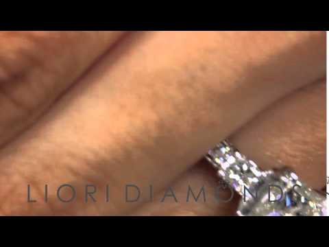 ER-1234 - 4.18 Carat I-SI2 Three Stone Princess Cut Diamond Engagement Ring 18k White Gold