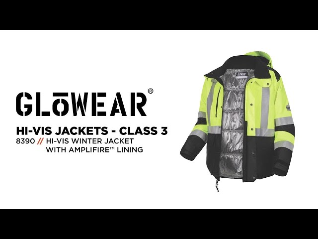 Vídeo relacionado con Ergodyne High Visibility Reflective Winter Safety Jacket, Insulated Parka, ANSI Compliant, GloWear 8384,Lime,Medium