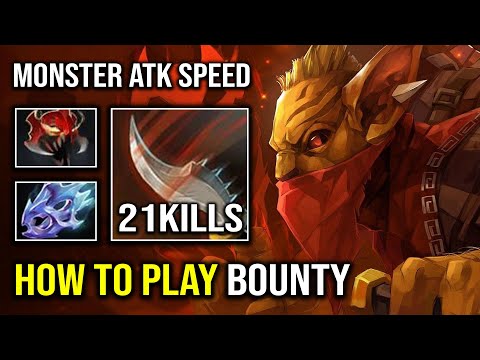 How to Play Bounty Hunter as a Hard Carry with Mask of Madness + Armlet Insane Jinada Damage Dota 2