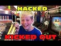 Kid Temper Tantrum Hacking Arcade Machines BUSTED Gets Kicked Out