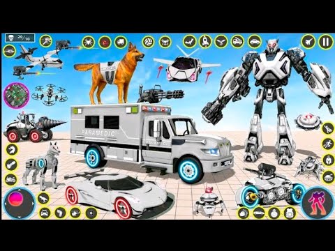 Ambulance Robot Car Transform Game 2023: Battle Mode - Android Gameplay