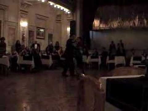  Oscar Martinez Pey  and  Gabriela Amalfitani  are  dancing  to  the  tango  "  La Yumba  "