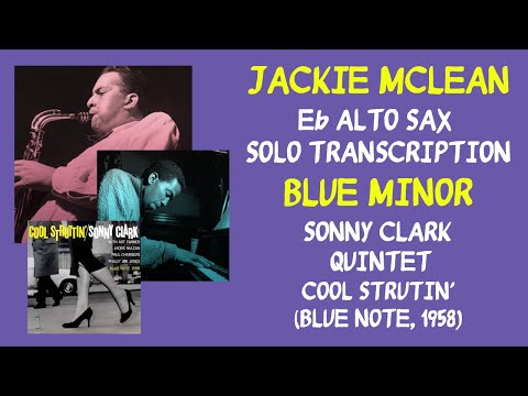 Jackie McLean - Blue Minor (Eb alto sax solo transcription)